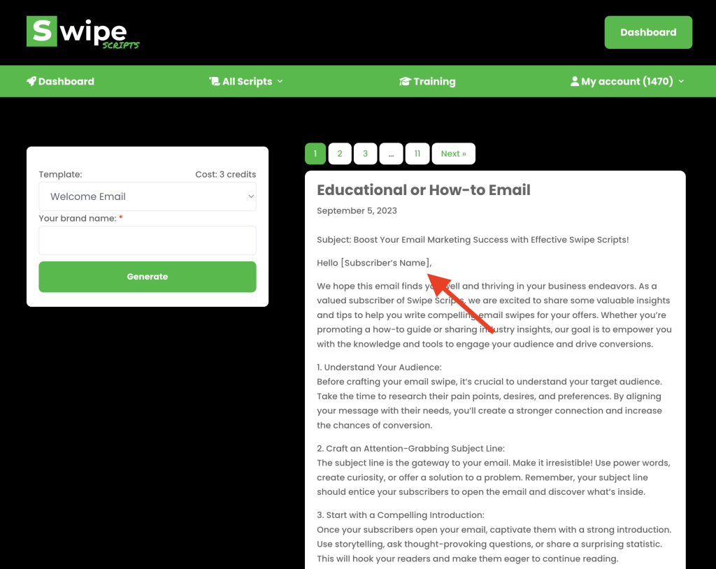 high-converting email swipes